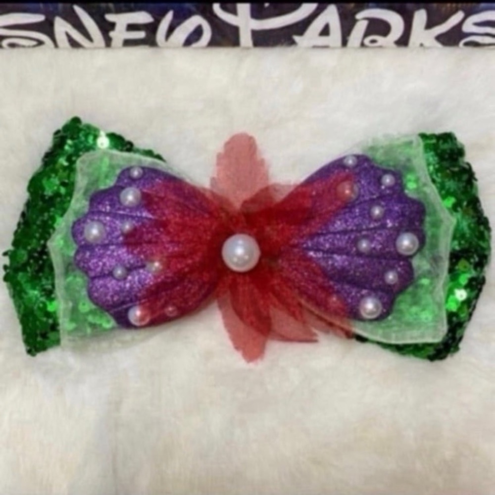Disney parks princess ariel the little mermaid interchangeable minnie ears bow